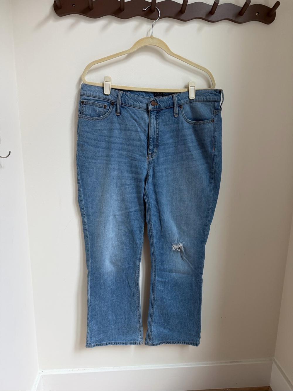 J Crew Factory High Rise Flare Crop Jeans Size 32